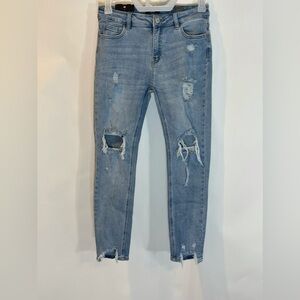 L & M Black Label Hi-Rise Skinny Distressed Jean Juniors 7